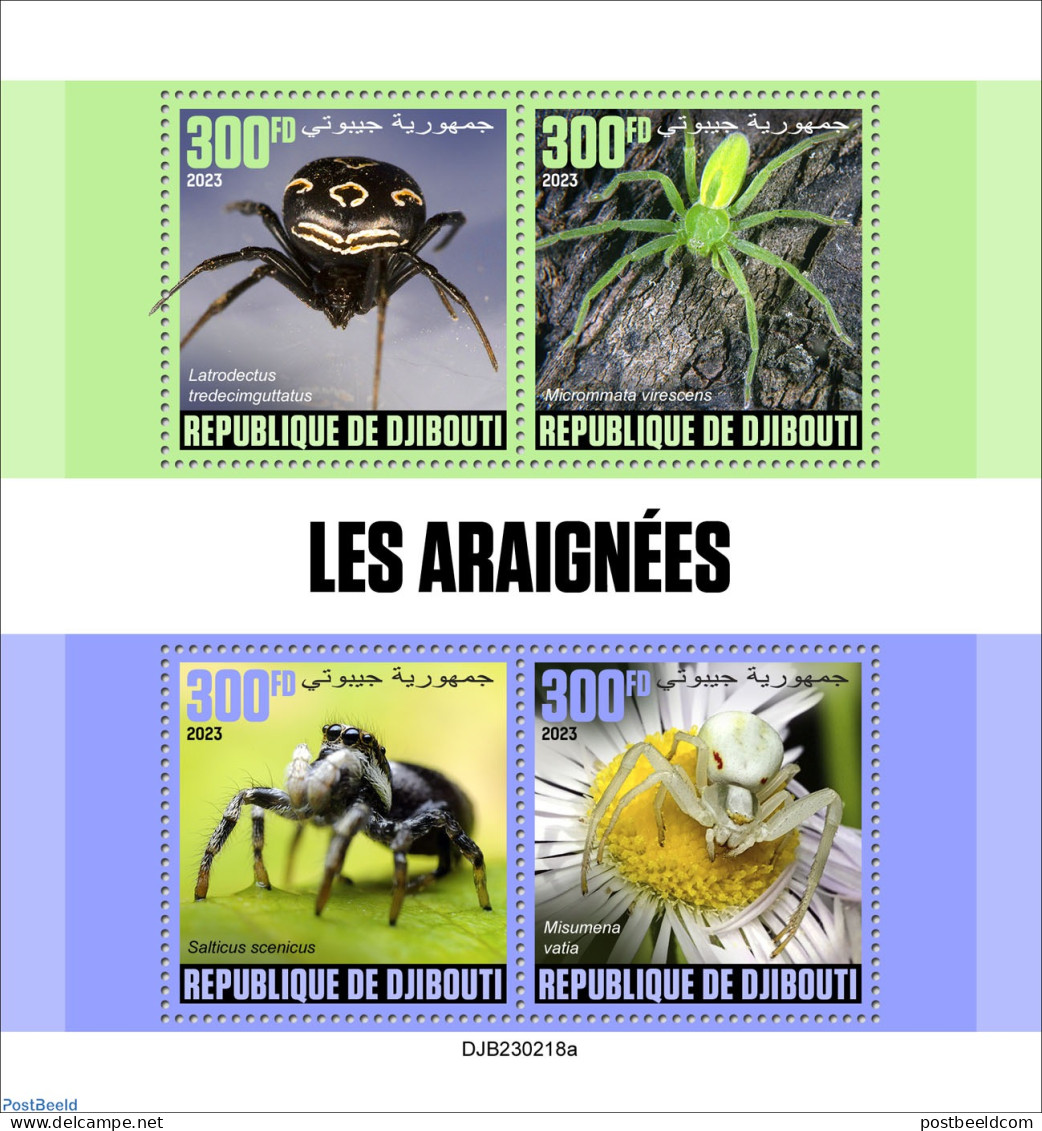 Djibouti 2023 Spiders, Mint NH, Nature - Flowers & Plants - Insects - Djibouti (1977-...)