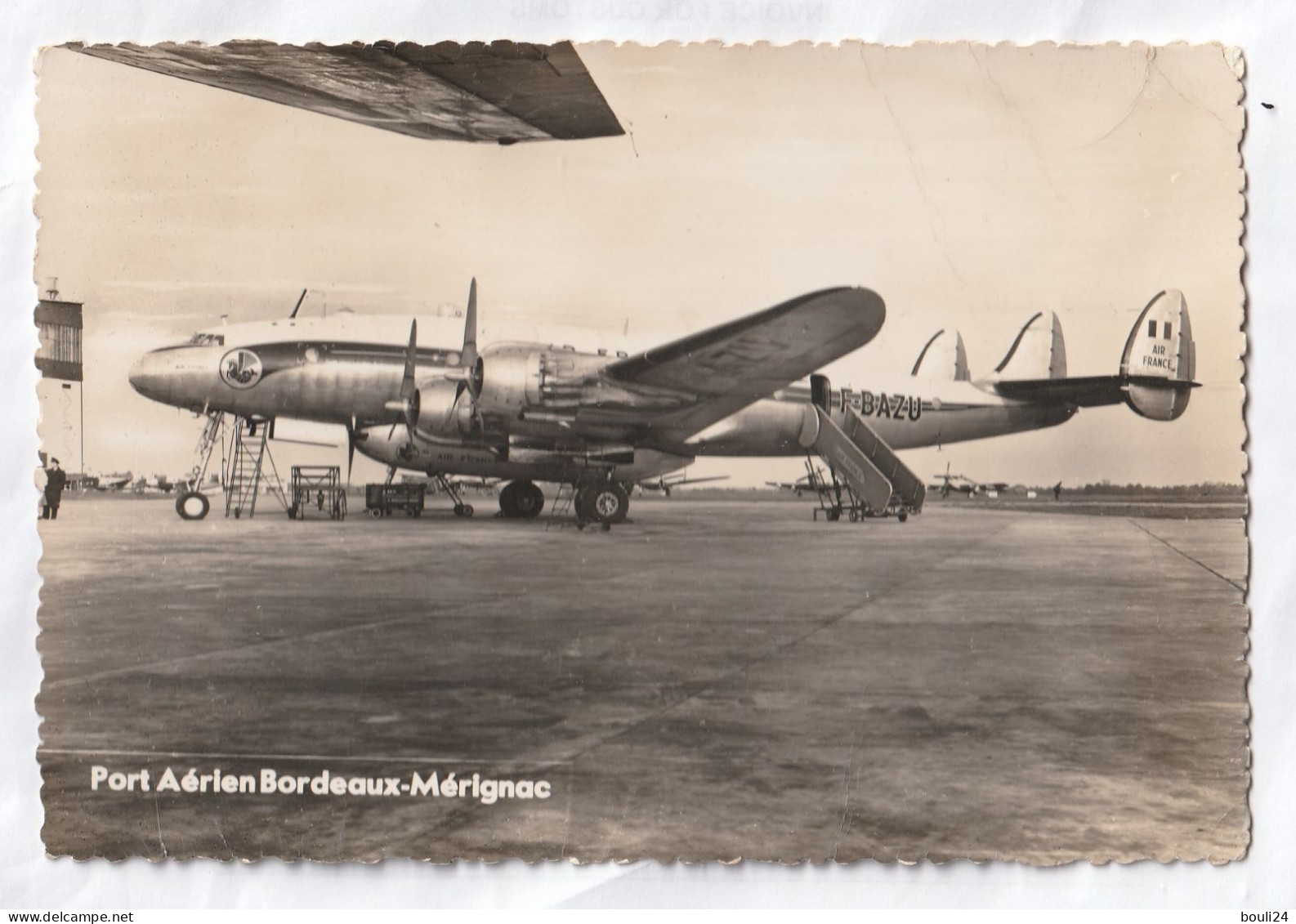 PORT AERIEN  DE BORDEAUX MERIGNAC  AVION CONSTELLATION D'AIR FRANCE  CARTE  CIRCULEE - 1946-....: Modern Tijdperk