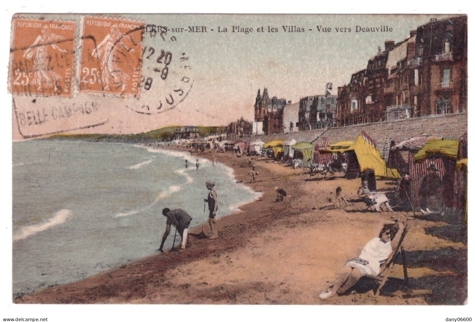 VILLERS SUR MER La Plage Et Les Villas (carte Animée) - Villers Sur Mer