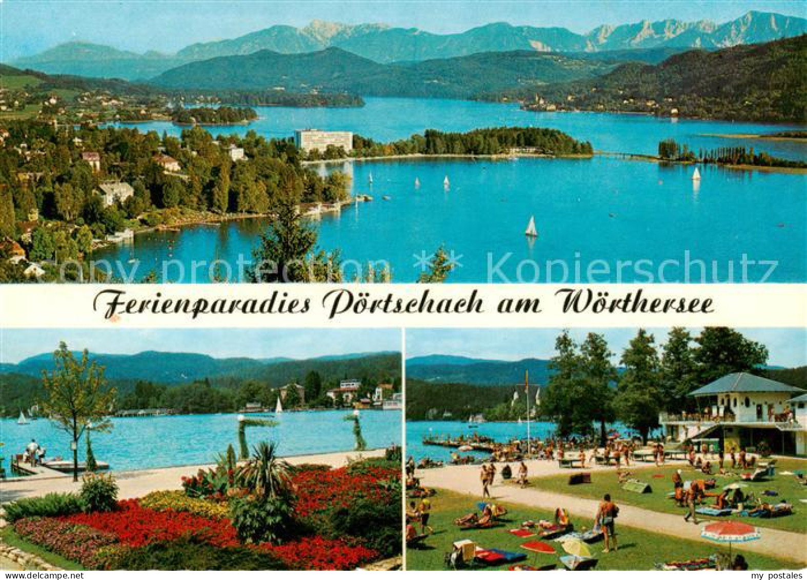 73855611 Poertschach Woerthersee Fliegeraufnahme Blumenstrand Strandbad Poertsch - Other & Unclassified