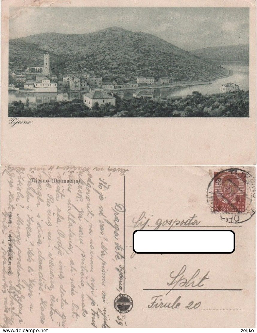 Croatia, Tijesno, Mailed 1939 - Kroatië