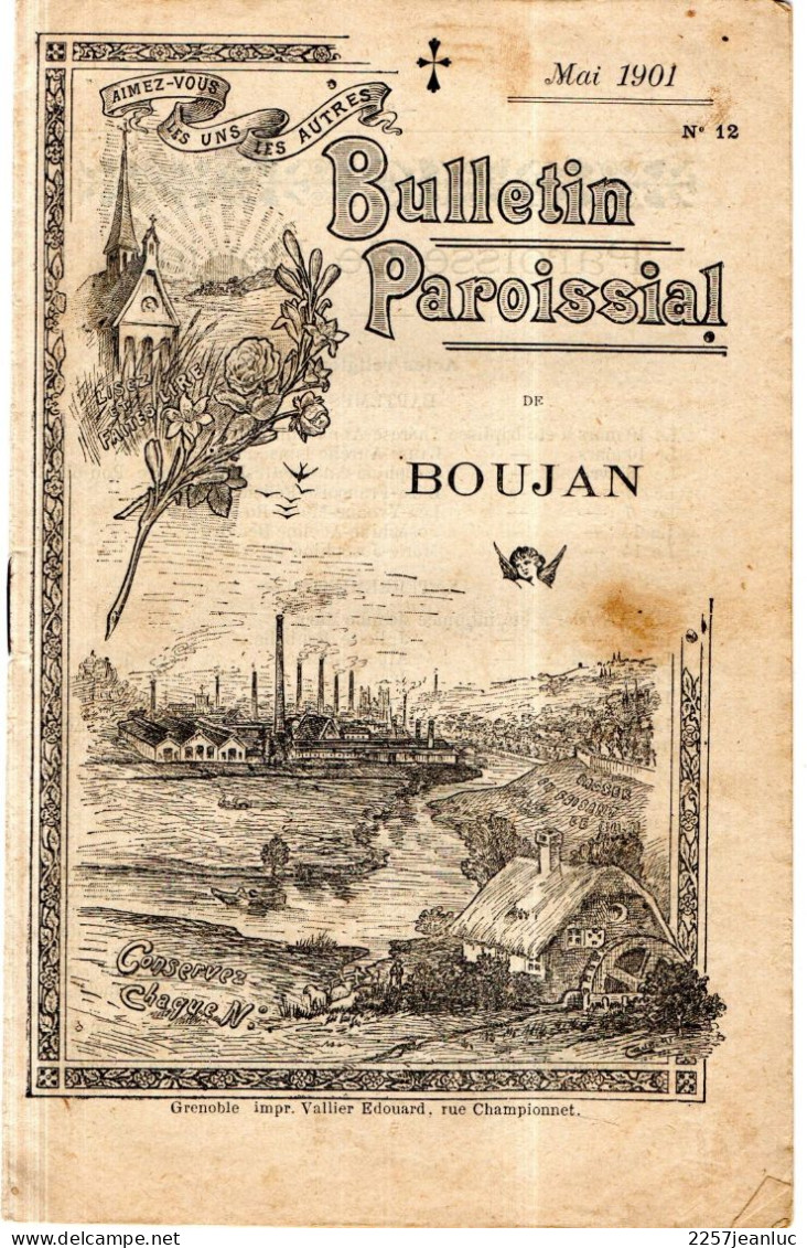 Bulletin Paroissial De Boujan Sur Libron De Novembre  1901.n : 12 De 12 Pages - Historical Documents