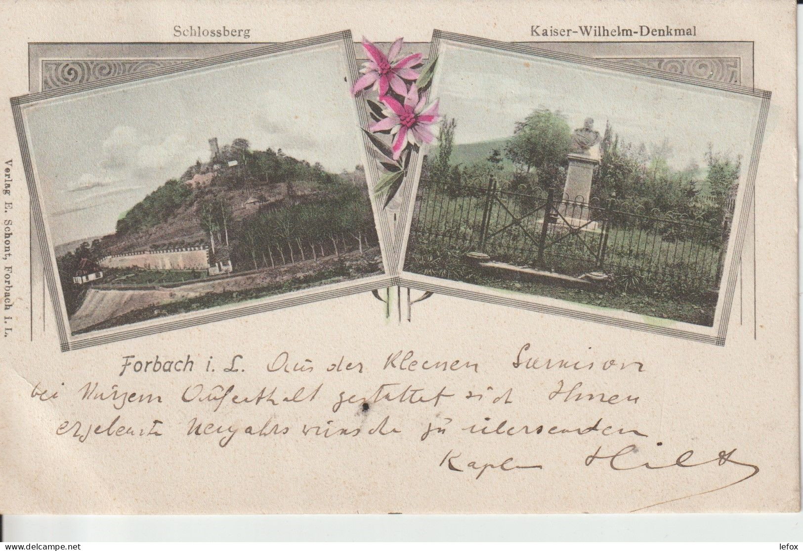 FORBACH DEUX VUE COULEUR 1904 - Forbach