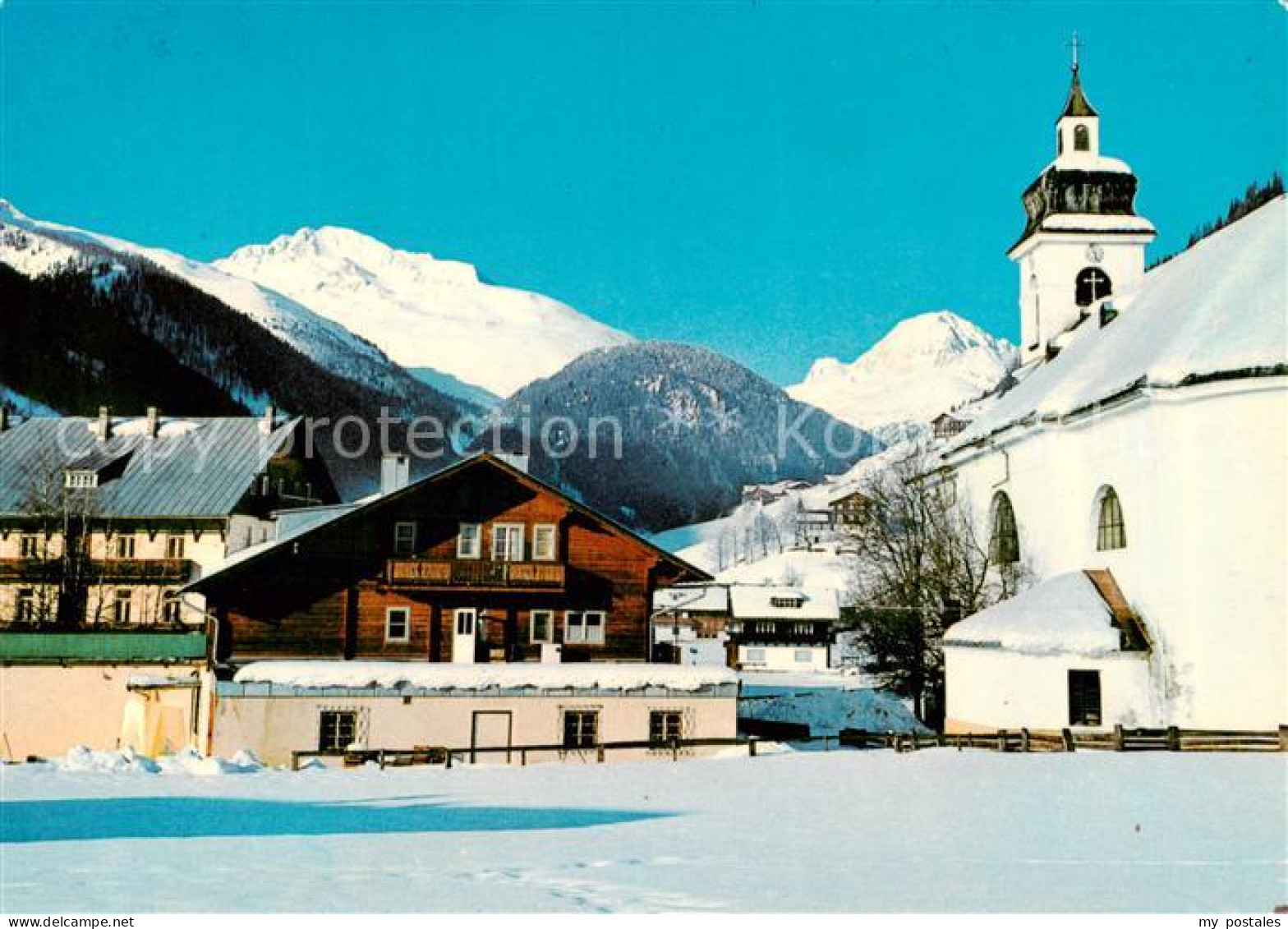 73855583 St Jakob Defereggen Tirol AT Ortspartie Mit Kirche  - Autres & Non Classés