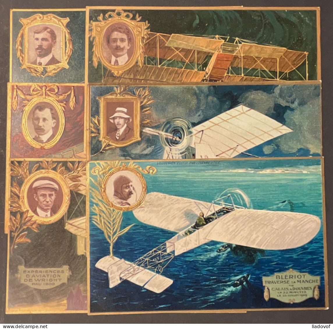 Selection De 6 Cartes Postales Bleriot / Santos Dumont /  Voisin / Wright / Delagrange / Farman - ....-1914: Vorläufer