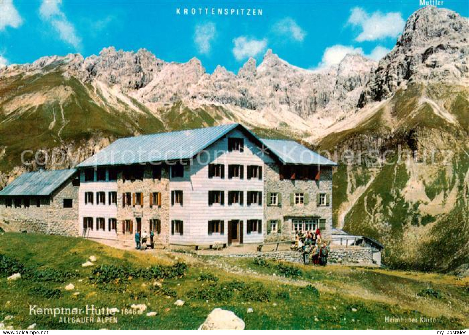 73855519 Kemptnerhuette 1845m Heilbronnerweg Bayern Berghaus Mit Krottenspitzen  - Oberstdorf