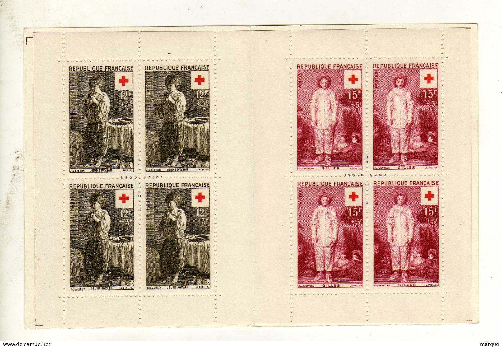 Carnet FRANCE Croix Rouge De 8 Timbres Année 1956 - Rode Kruis