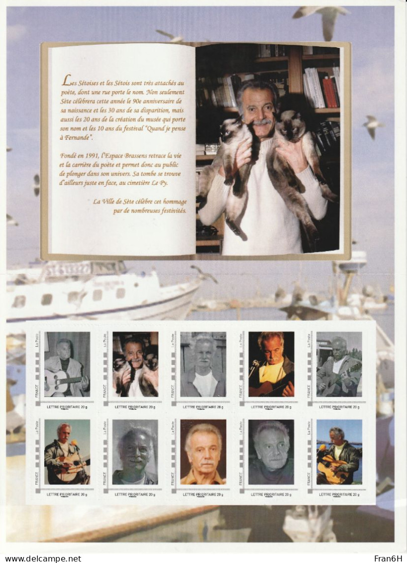 Brassens - Neuf - Collector - Autoadhesif - Autocollant - - Collectors