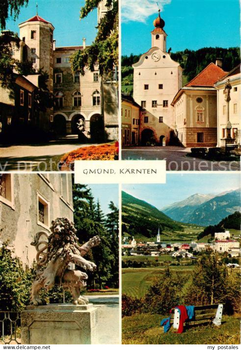 73855444 Gmuend Kaernten Schloss Kirche Loewenbrunnen Panorama Gmuend Kaernten - Autres & Non Classés