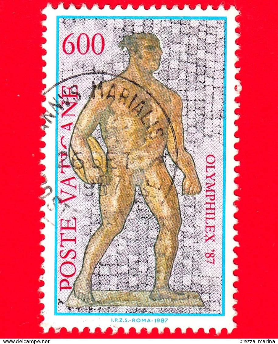 VATICANO - Usato - 1987 - Esposizione Mondiale Di Filatelia Olimpica, A Roma - 600 L. - Atleta - Oblitérés