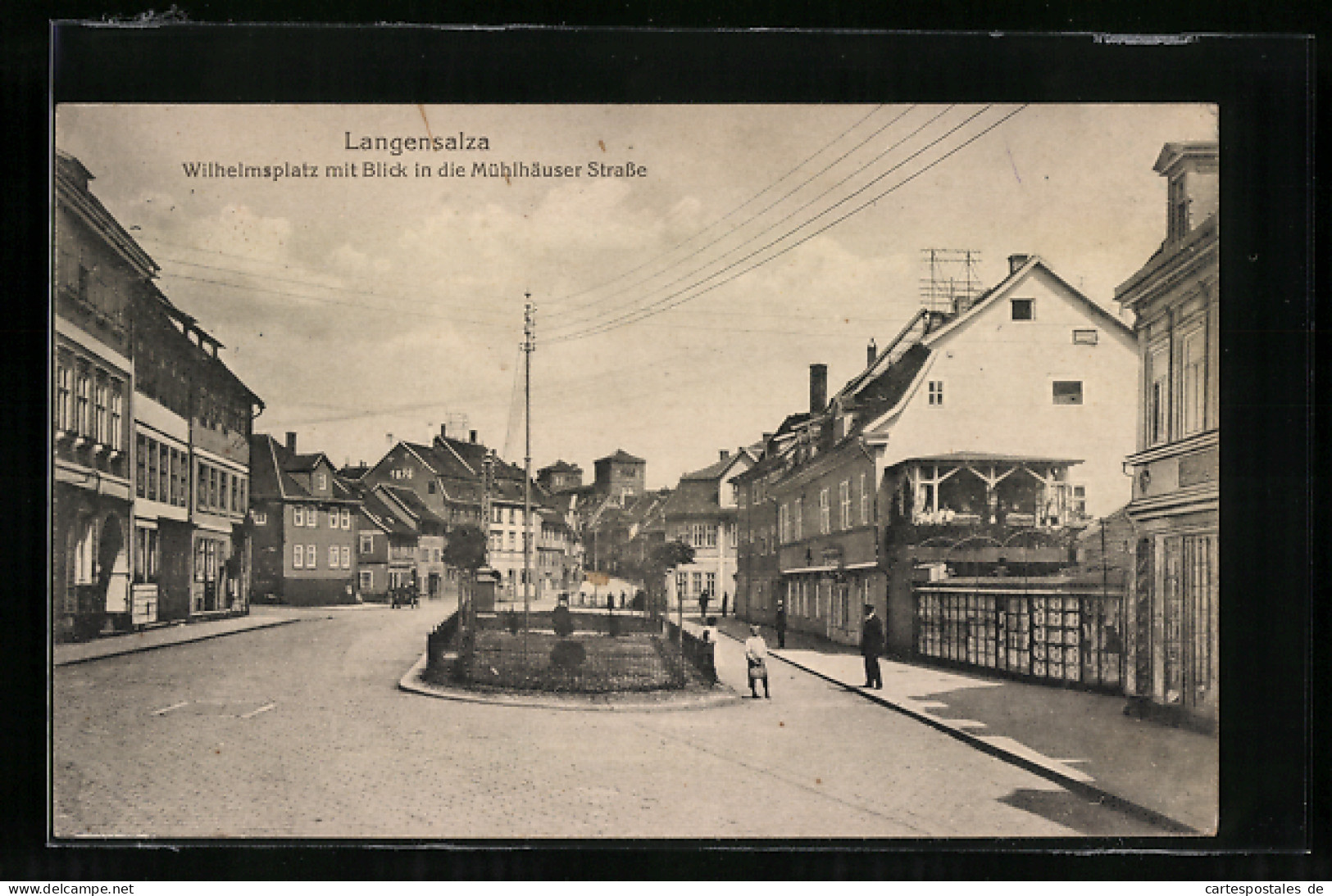 AK Langensalza, Wilhelmsplatz Mit Blick In Die Mühlhäuser-Strasse  - Bad Langensalza