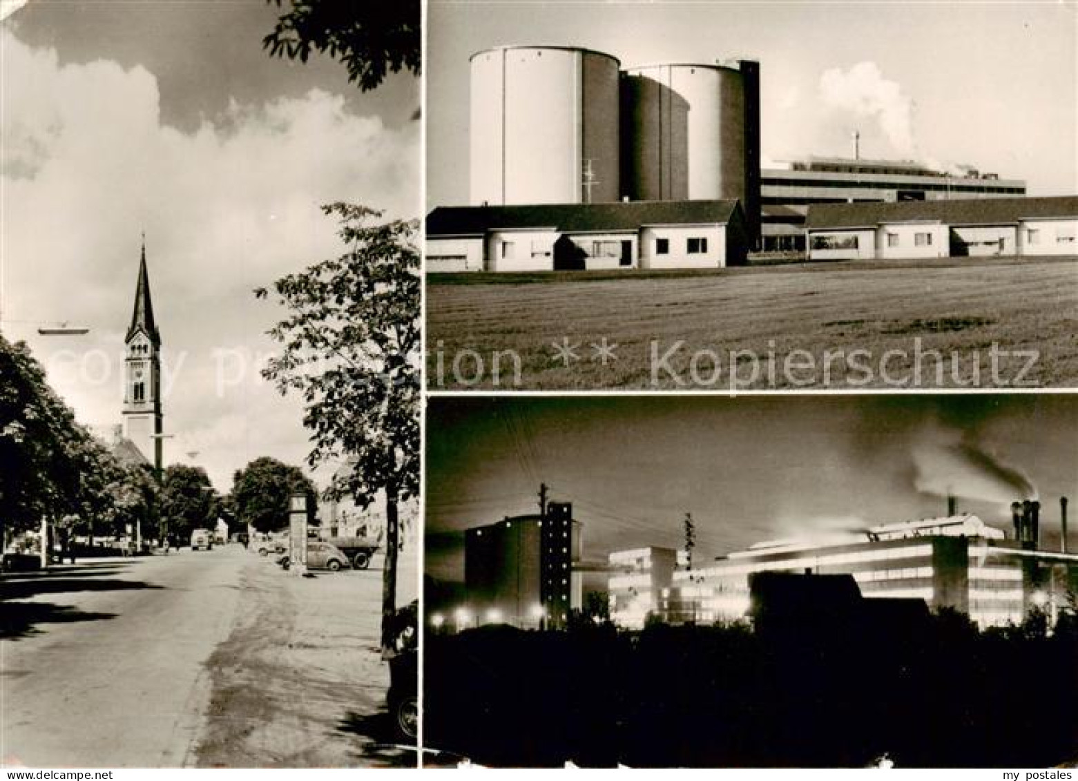 73855401 Plattling Isar Bayern Hauptstrasse Blick Zur Kirche Industrie Plattling - Plattling