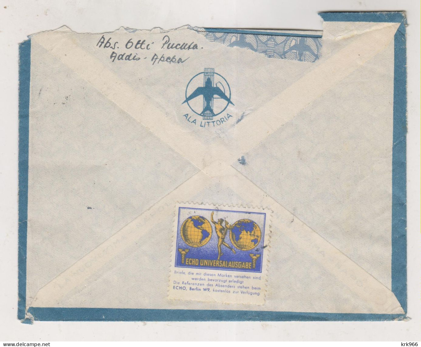 ITALY ERITREA 1938 ADDIS ABEBA ( ETHIOPIA )  Nice Airmail Cover To Germany - Erythrée