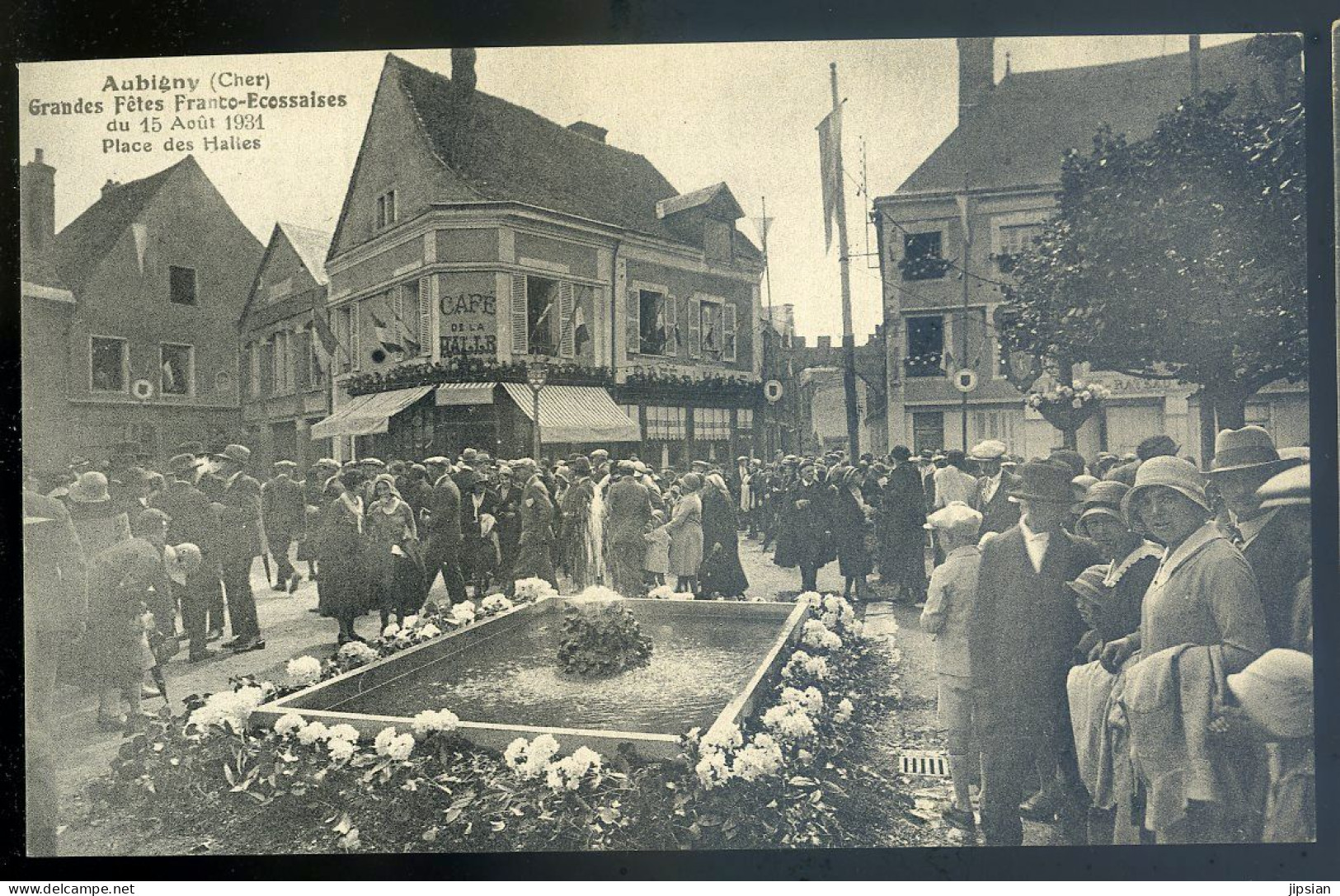 Cpa Du 18 Aubigny Grandes Fêtes Franco écossaises 15 Août 1931 Place Des Halles (2)  STEP187 - Aubigny Sur Nere