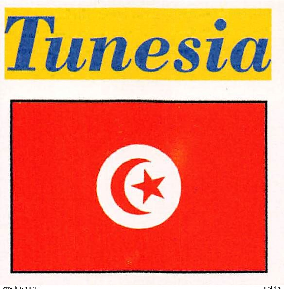 Flag Chromo - Tunesia - 5 X 5 Cm - Autres & Non Classés