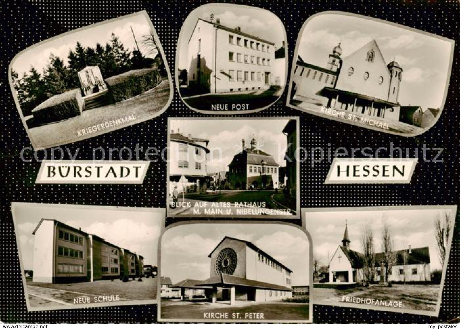 73855358 Buerstadt Kriegerdenkmal Post Kirche Rathaus Schule Friedhof Buerstadt - Buerstadt