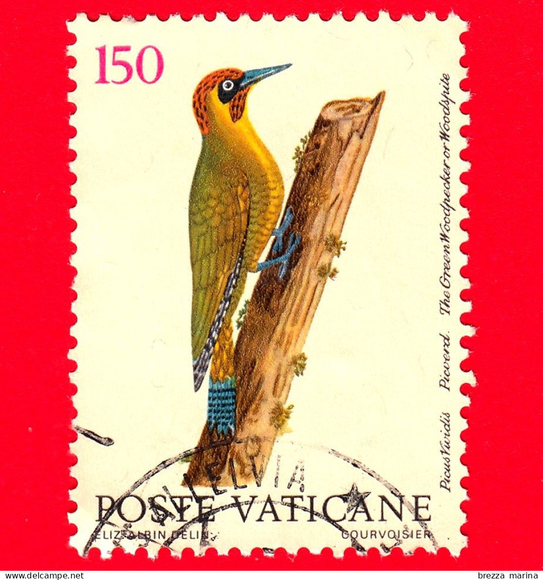 VATICANO  - Usato - 1989 - Uccelli - Birds - Oiseaux - Picchio Verde - 150 L. - Oblitérés