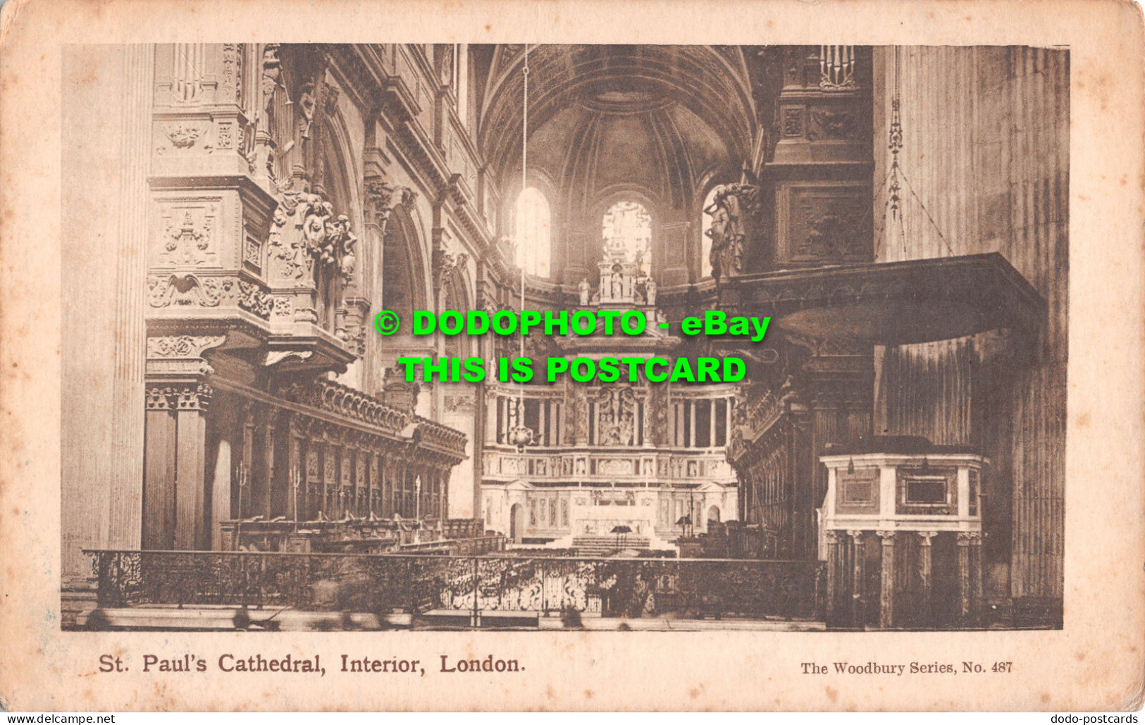 R512377 London. St. Paul Cathedral. Interior. The Woodbury Series. No. 487 - Other & Unclassified