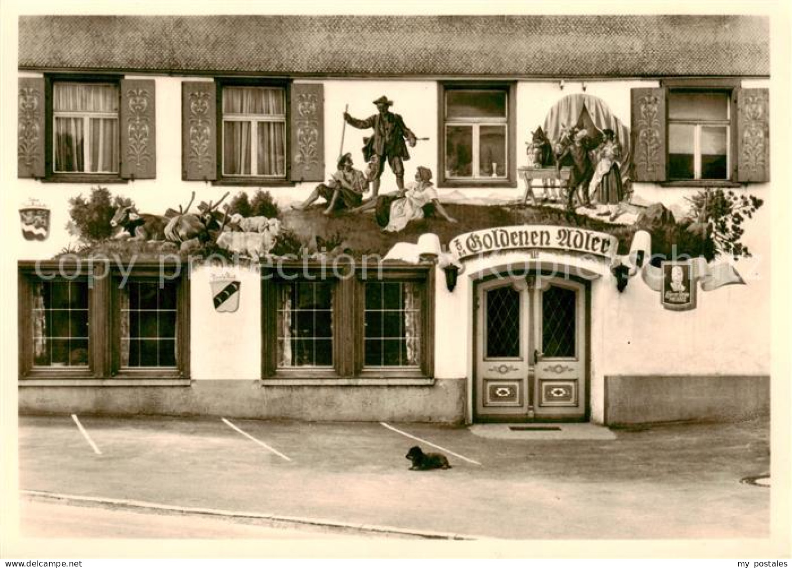 73855291 Gossholz Lindenberg Allgaeu Gasthof Zum Goldenen Anker Wandmalerei  - Lindenberg I. Allg.