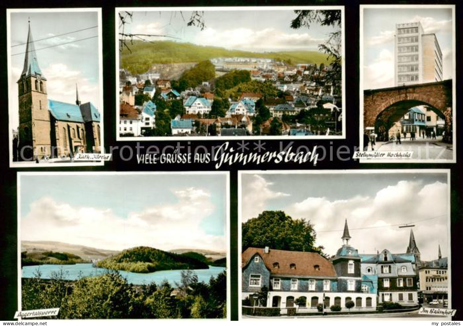 73855278 Gummersbach Kirche Stadtpanorama Steinmueller Hochhaus Aggertalsperre I - Gummersbach