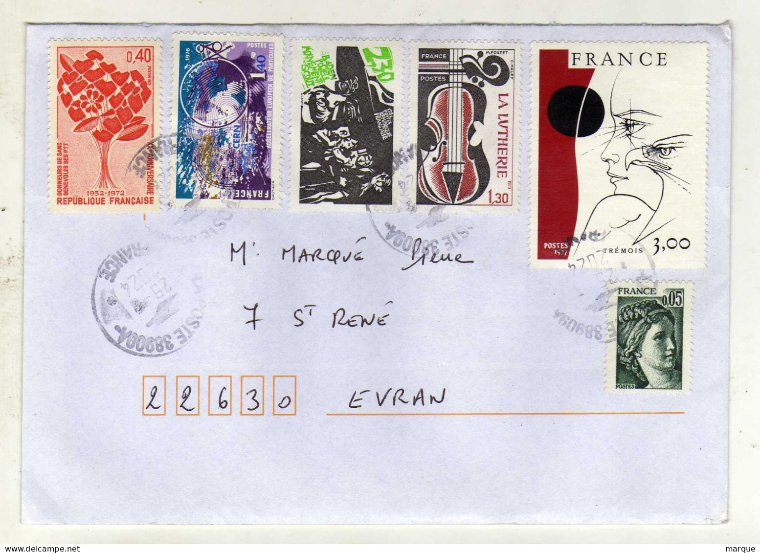 Enveloppe FRANCE Oblitération LA POSTE 38909A 25/04/2024 - Manual Postmarks