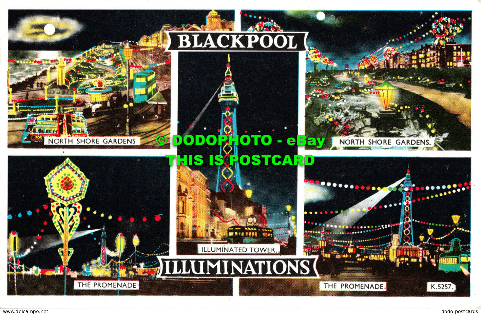 R512408 Blackpool Illuminations. The Promenade. Valentine. Valcolour. 1230. V. S - World