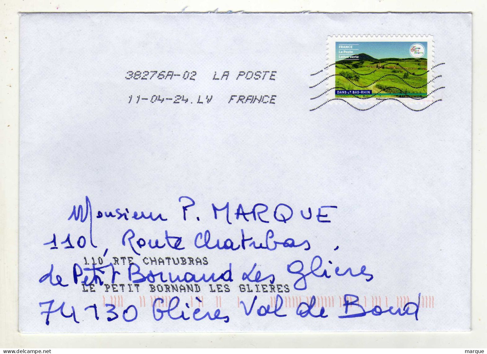 Enveloppe FRANCE Oblitération LA POSTE 28376A-02 11/04/2024 LV - Maschinenstempel (Sonstige)