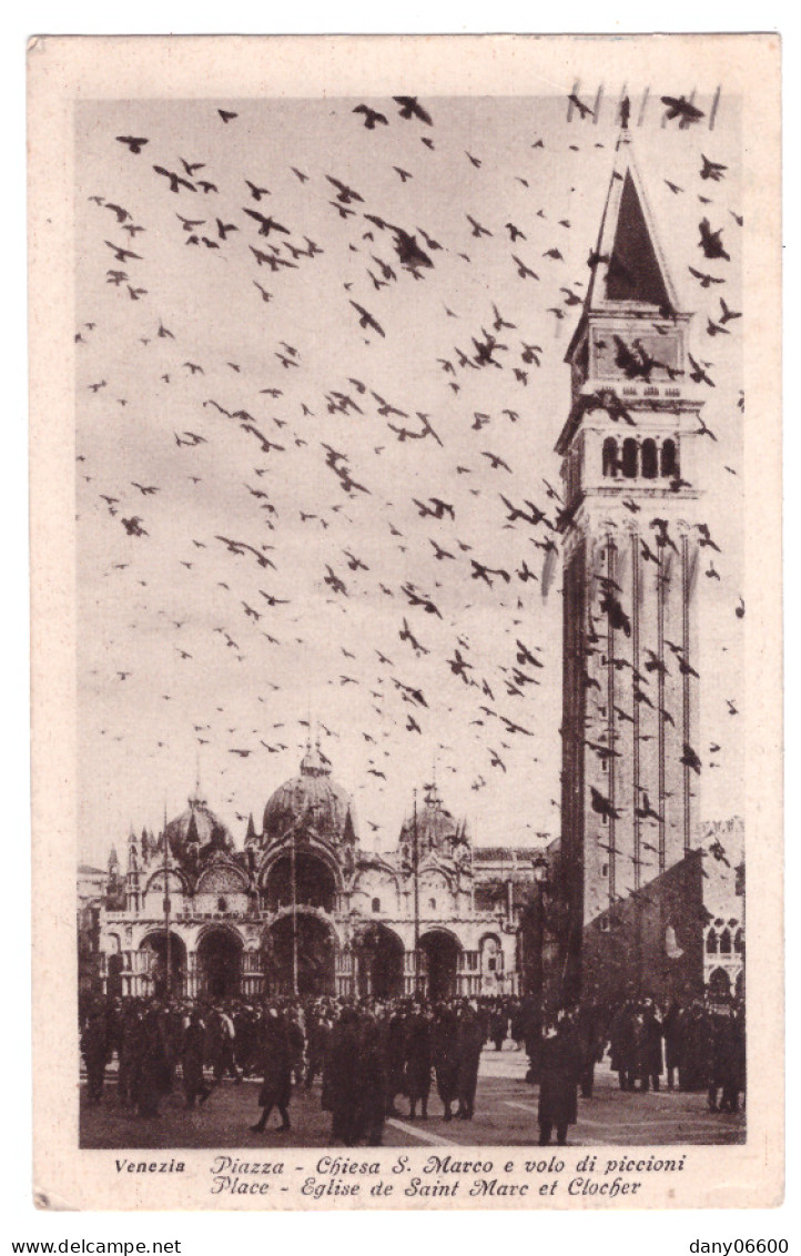 VENEZIA - Piazza Chiesa S. Marco E Volo Di Piccioni (carte Animée) - Venezia (Venedig)