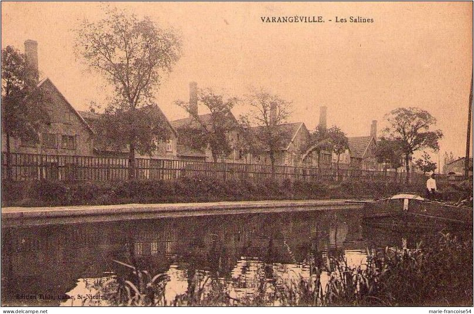 CPA  - VARANGEVILLE - Les Salines - Canal - Péniche - Saint Nicolas De Port