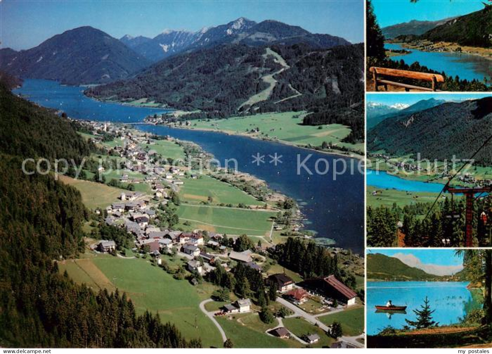 73855184 Weissensee Kaernten AT Panorama Sessellift Bootspartie  - Weissensee