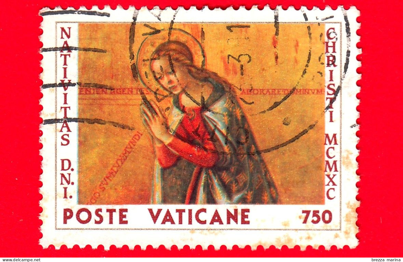 VATICANO - Usato - 1990 - Natale - La Madonna - 750 L. - Oblitérés