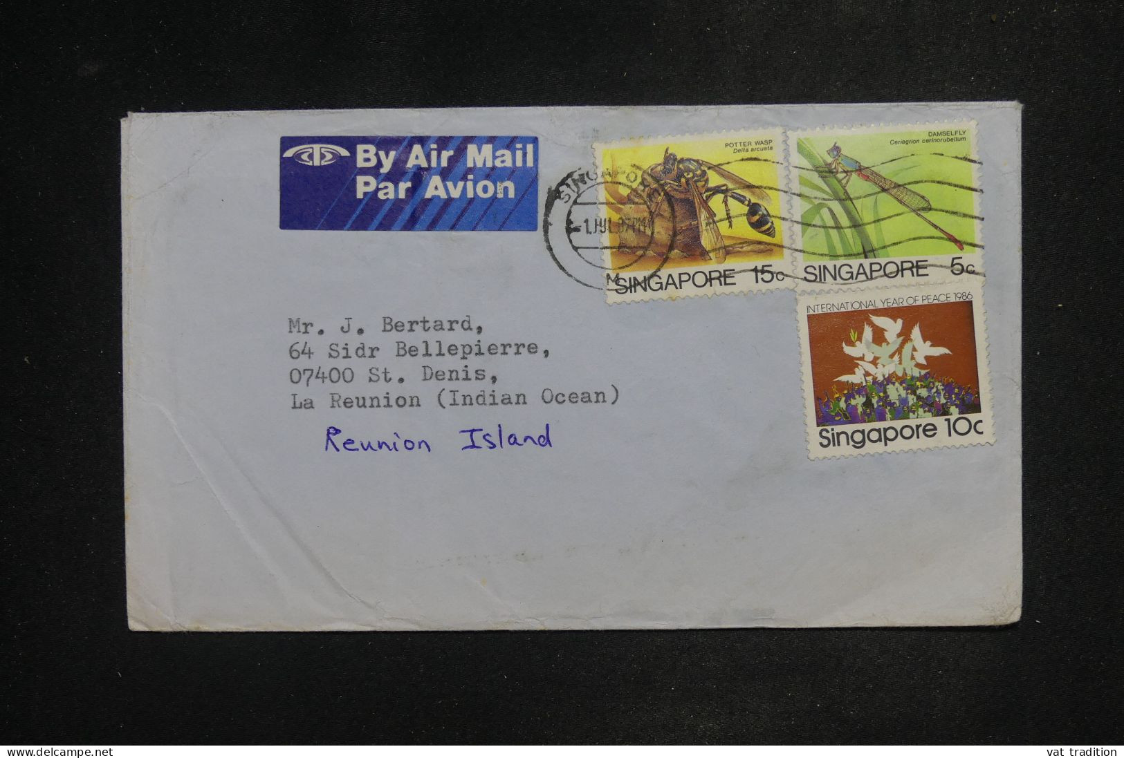 SINGAPOUR - Lettre Par Avion > L'Ile De La Réunion (France) - 1987 - A 2909 - Singapore (1959-...)