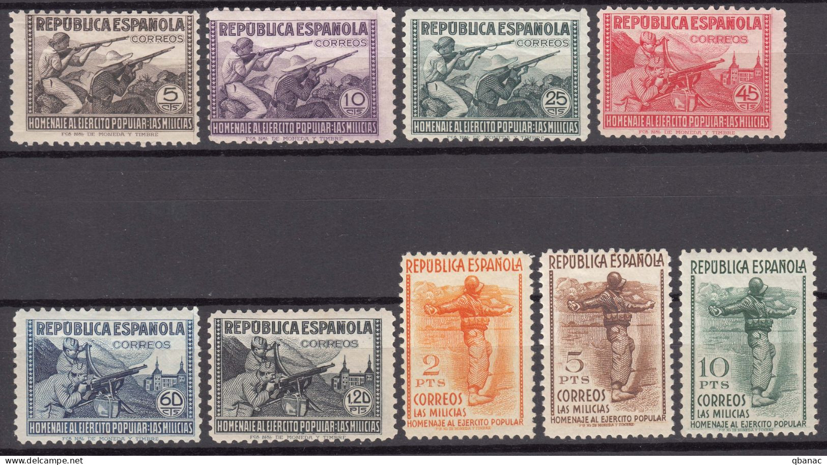 Spain 1938 Mi#737-745 Edifil#792-800 Mint Hinged - Unused Stamps