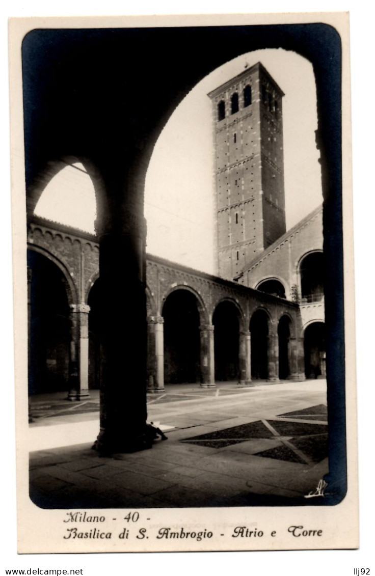 CPA Italie - MILANO - 40. Basilica Di S. Ambrogio - Atrio E Torre - Milano (Milan)