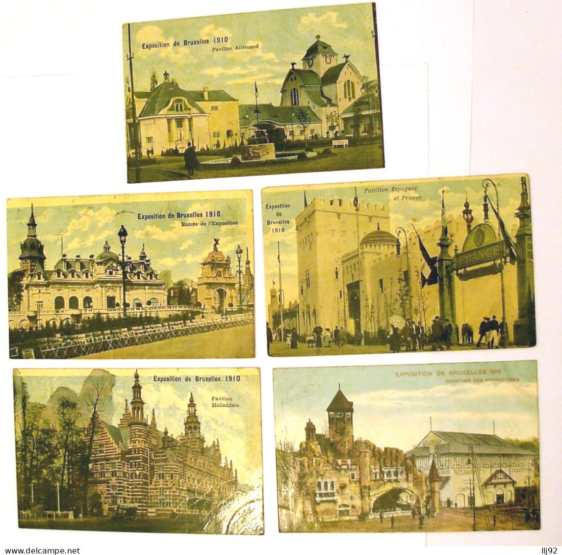 Lot De 5 CPA Exposition Universelle 1910 à BRUXELLES  - Weltausstellungen