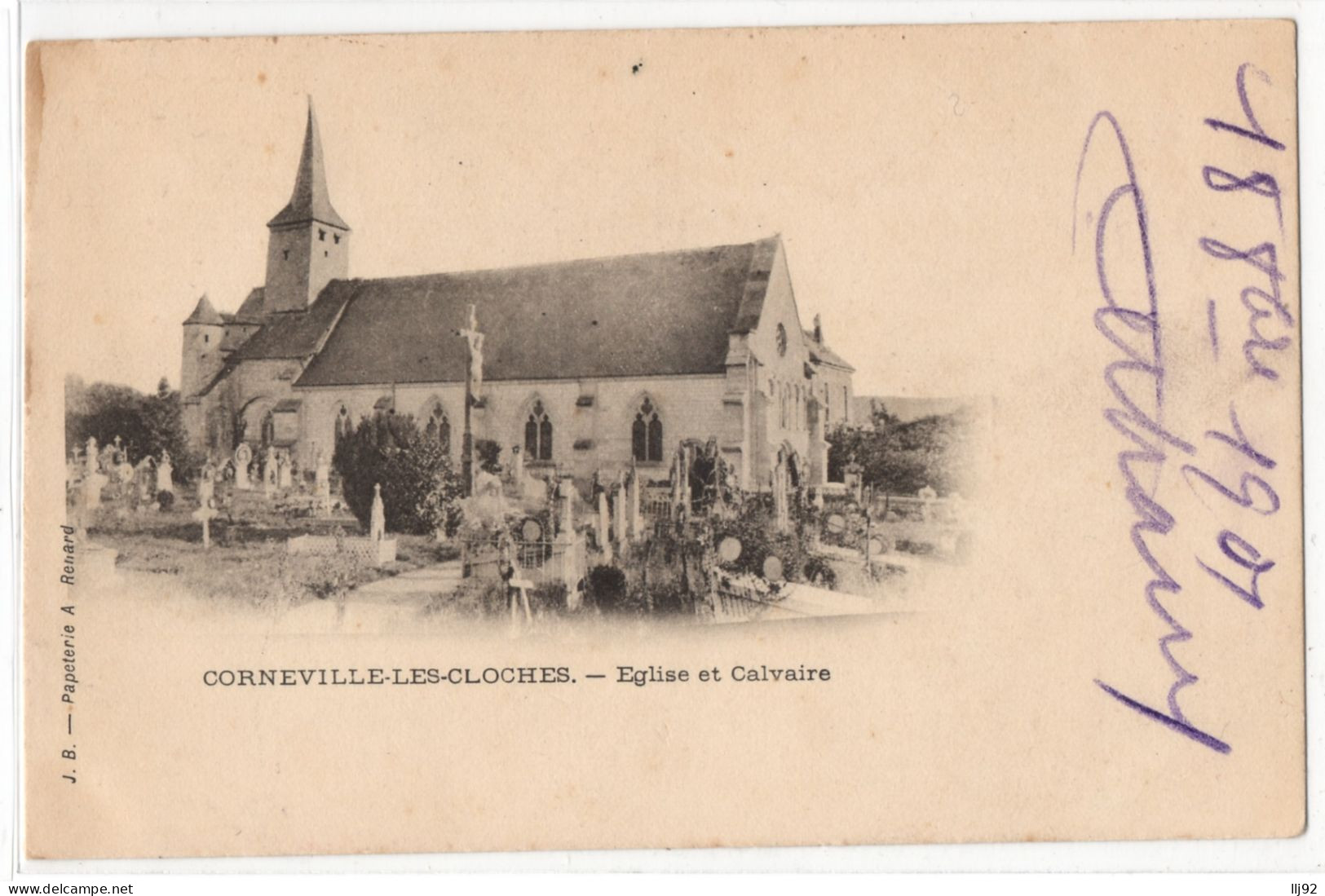 CPA 27 - CORNEVILLE LES CLOCHES (Eure) - Eglise Et Calvaire - Dos Simple - Ed. A. Renard - Sonstige & Ohne Zuordnung