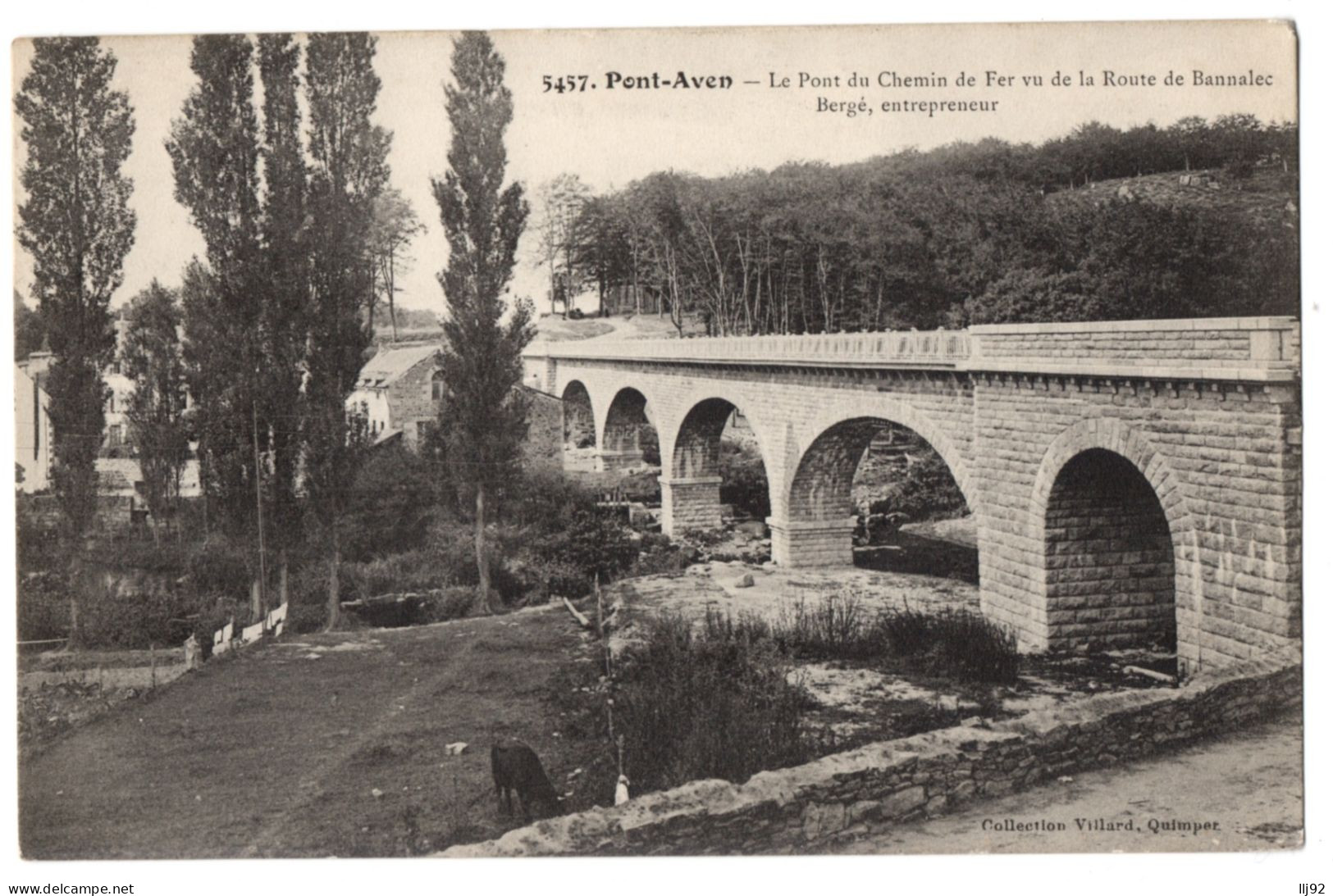 CPA 29 - PONT AVEN (Finistère) - 5457. Le Pont Du Chemin De Fer Vu De La Route De Bannalec - Ed. Villard - Pont Aven