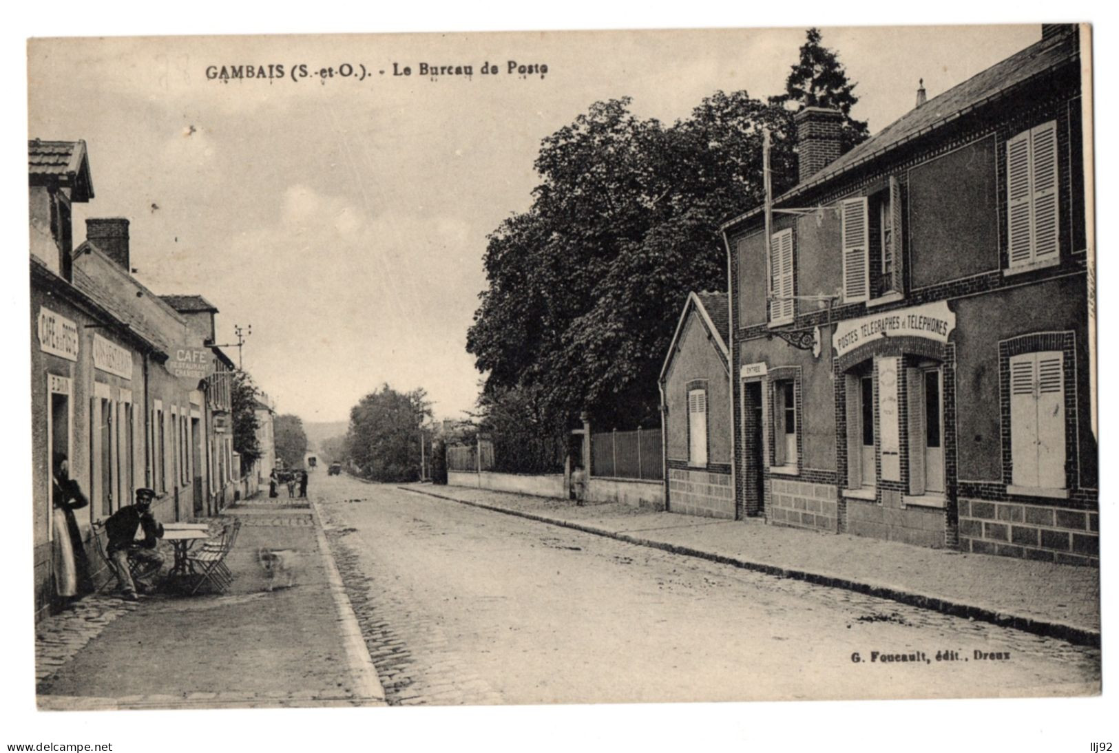 CPA 78 - GAMBAIS (Yvelines) - Le Bureau De Poste (petite Animation) - Ed. Foucault - Sonstige & Ohne Zuordnung