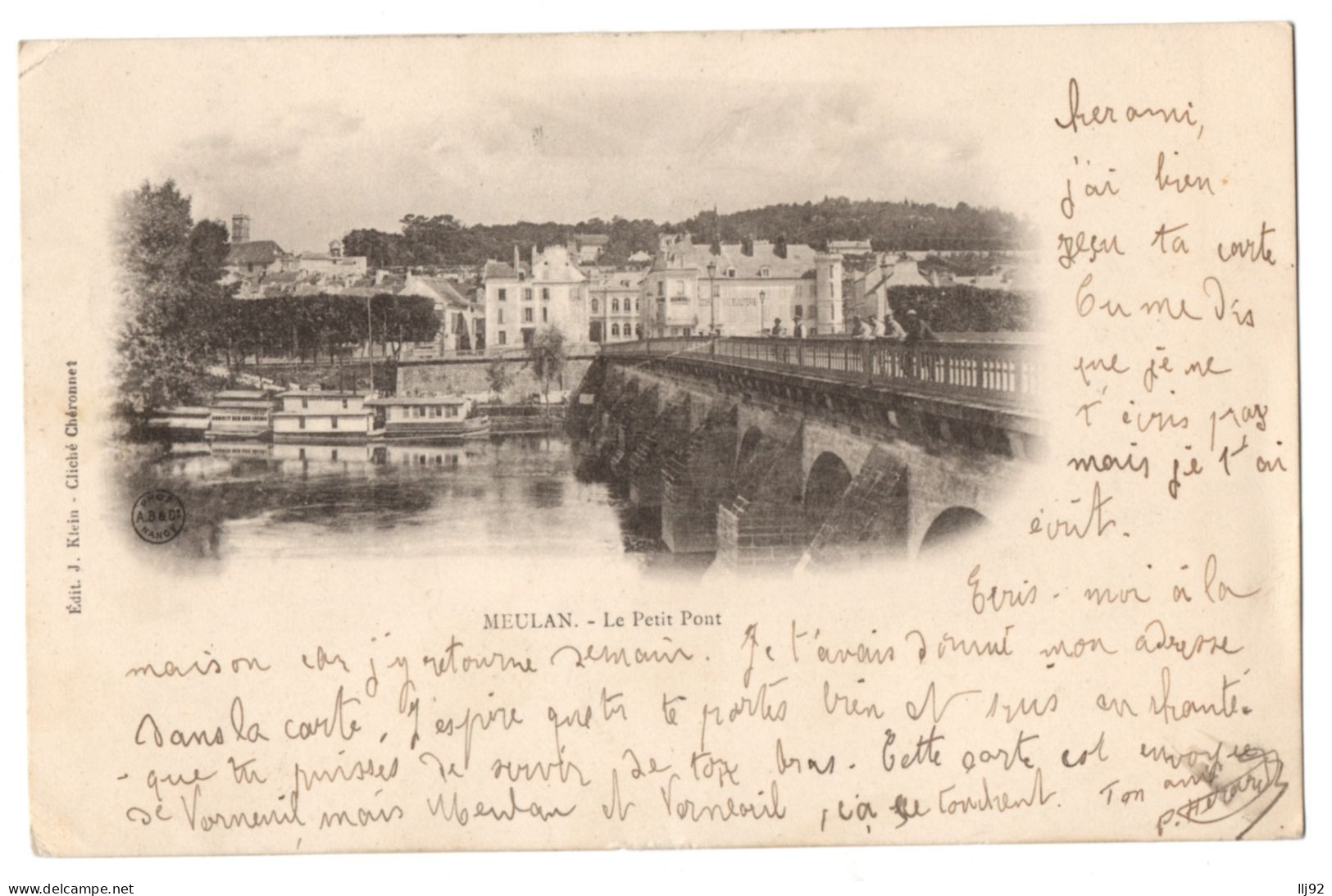 CPA 78 - MEULAN (Yvelines) - Le Petit Pont - Ed. Klein - Dos Non Divisé - Meulan