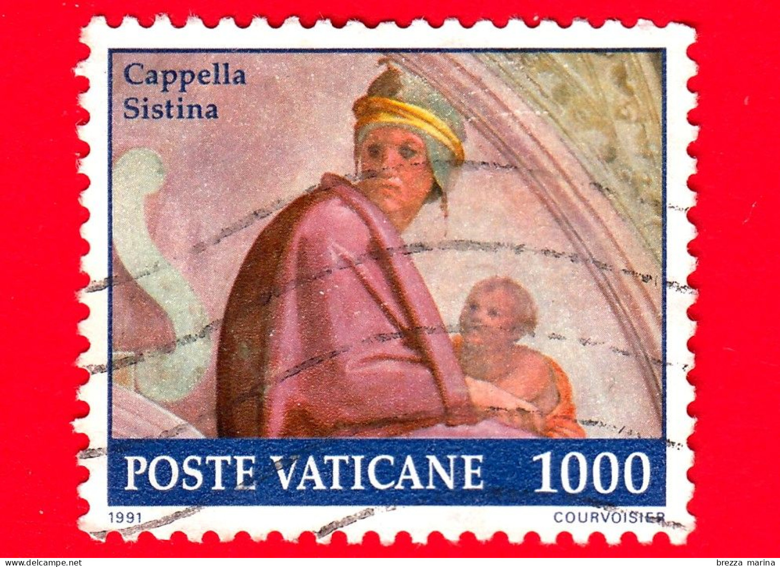 VATICANO - Usato - 1991 - Restauro Della Cappella Sistina - Lunetta Zorobabel - 1000 L. - Used Stamps