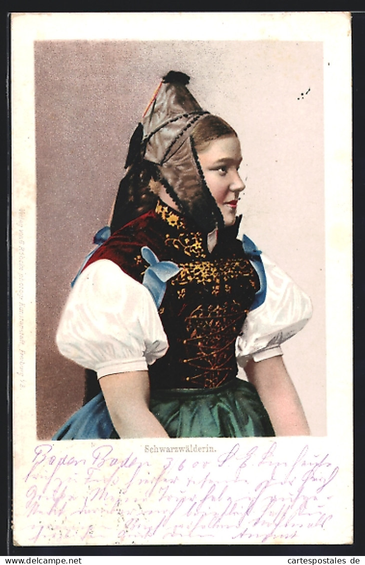 AK Schwarzwälderin In Volkstracht  - Costumes