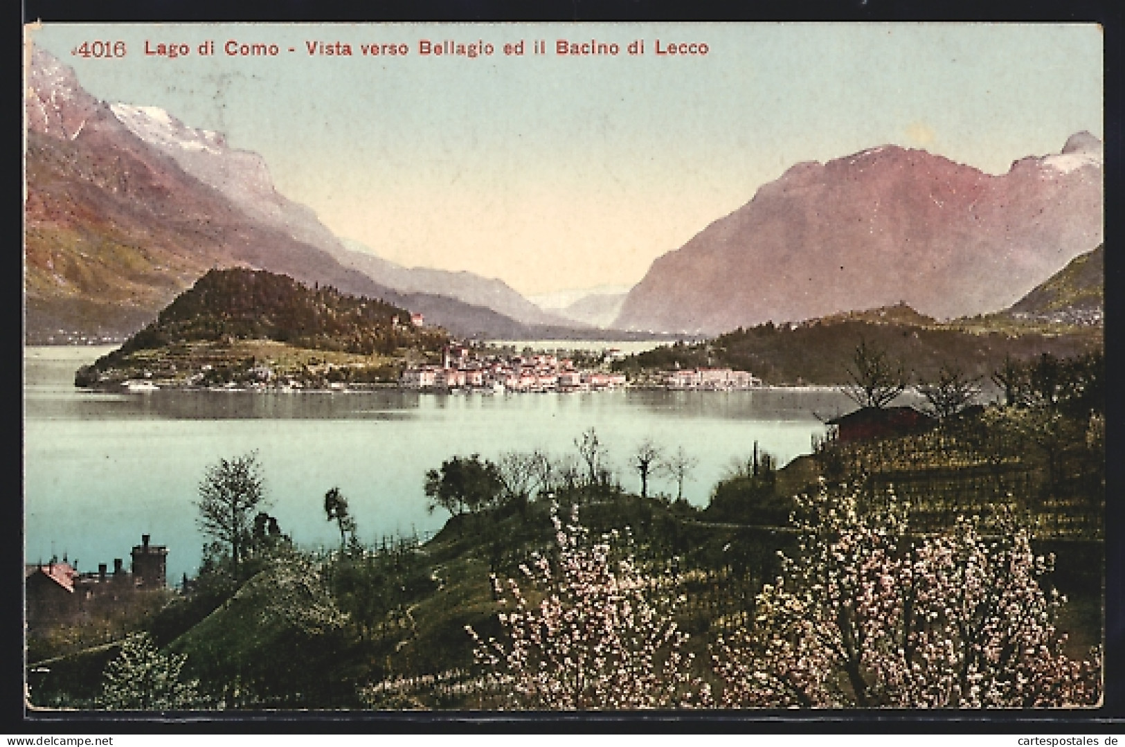 Cartolina Bellagio, Vista Verso Lago Di Como Ed Il Bacino Di Lecco  - Lecco