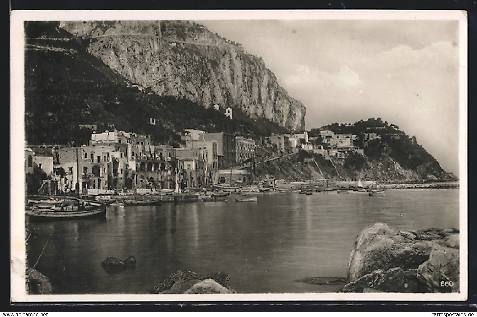Cartolina Capri, Ortspanorama Vom Seeufer Aus Gesehen  - Altri & Non Classificati