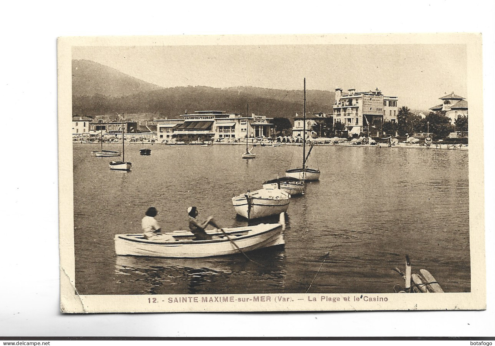 CPA DPT 83 STE MAXIME , PLAGE ET CASINO  En 1916! (voir Timbre) - Sainte-Maxime