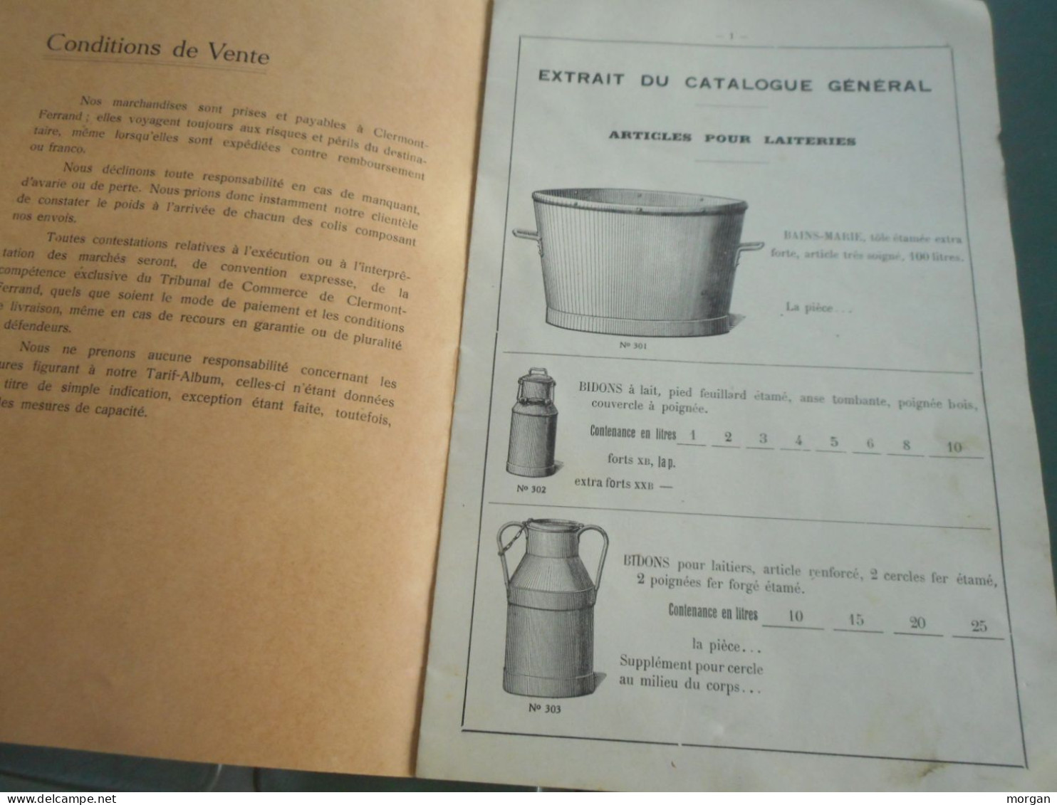 ANCIEN CATALOGUE DE FERBLANTERIE POUR LAITERIE, CLERMONT FERRAND, Ets BRUN BARDIN - Unclassified