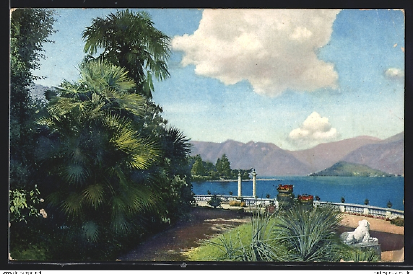 AK Photochromie NR. 3342, Lago Di Como, Bellagio, Uferpartie Mit Balustrade Und Blick Zum See  - Other & Unclassified