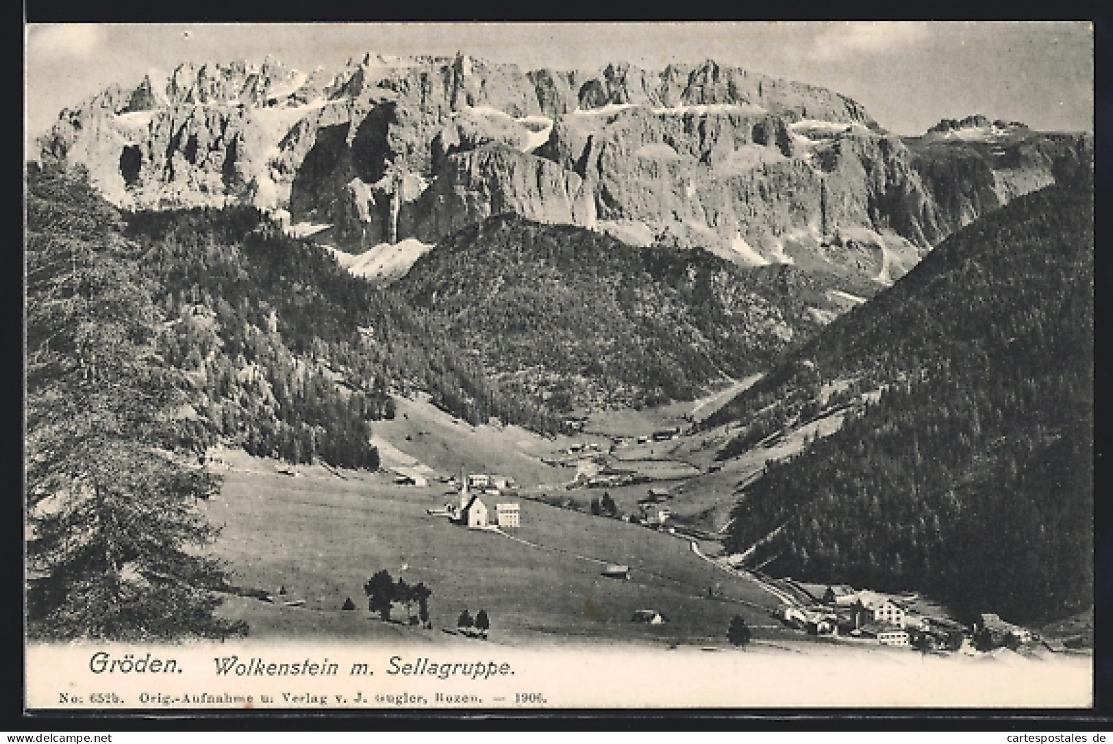 Cartolina Wolkenstein In Gröden, Panorama Mit Sellagruppe  - Other & Unclassified