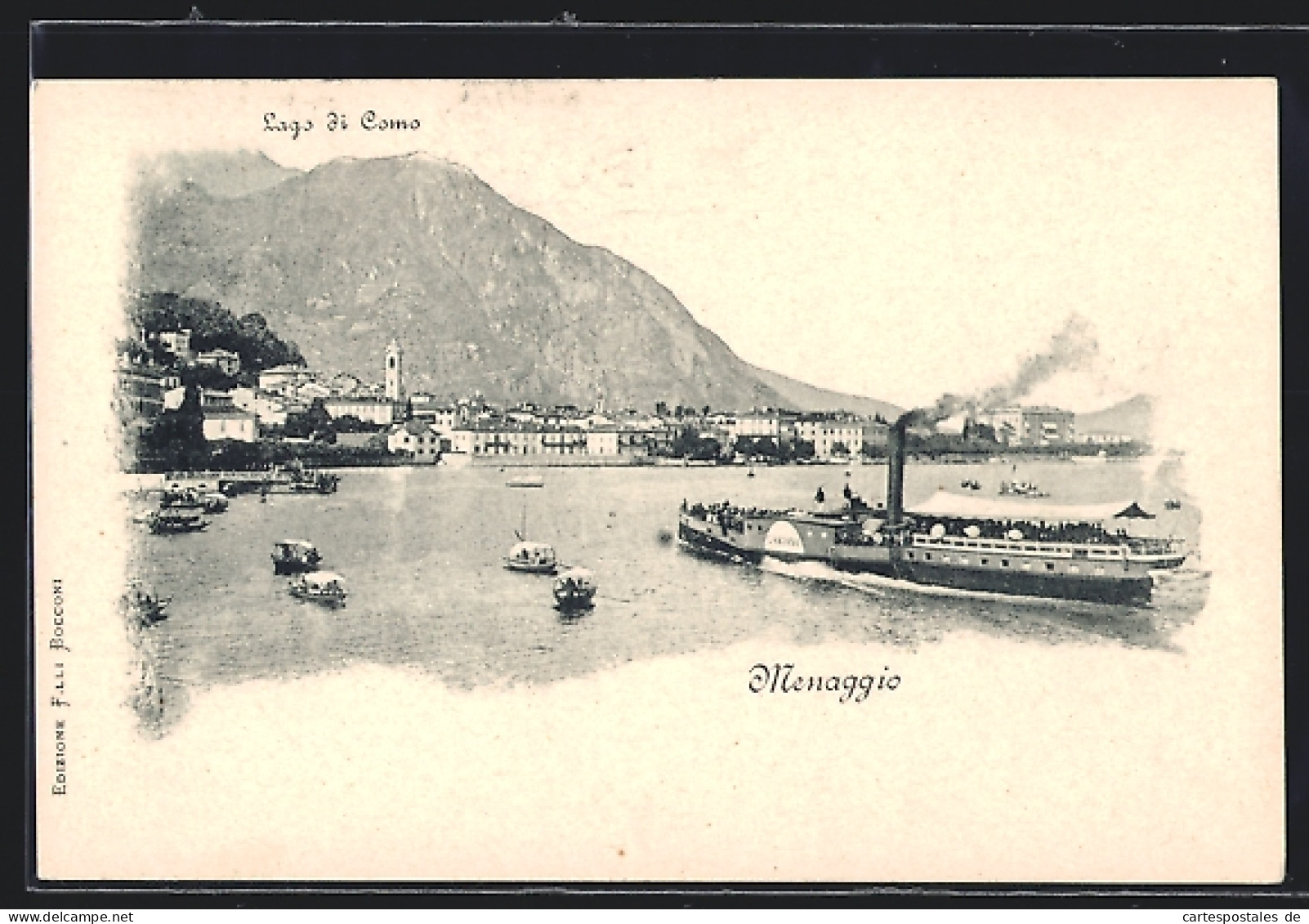 Cartolina Menaggio, Lago Di Como, Dampfer Lariano Vor Dem Ort  - Como