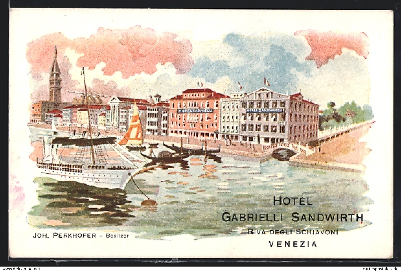 Artista-Cartolina Venezia, Hotel Gabrielli Sandwirth, Riva Degli Schiavoni  - Venezia (Venedig)