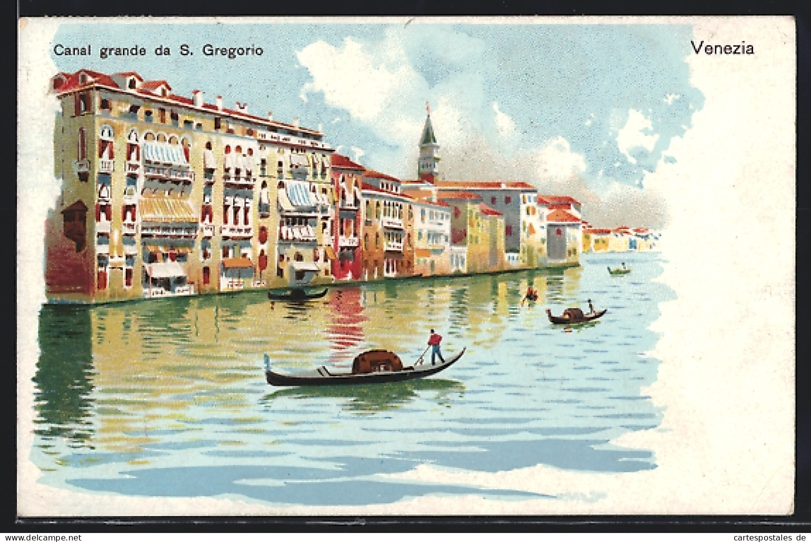 Lithographie Venezia, Canal Grande Da S. Gregorio  - Venezia (Venedig)